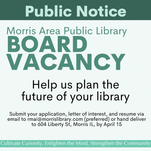 Morris Area Public Library Board Vacancy